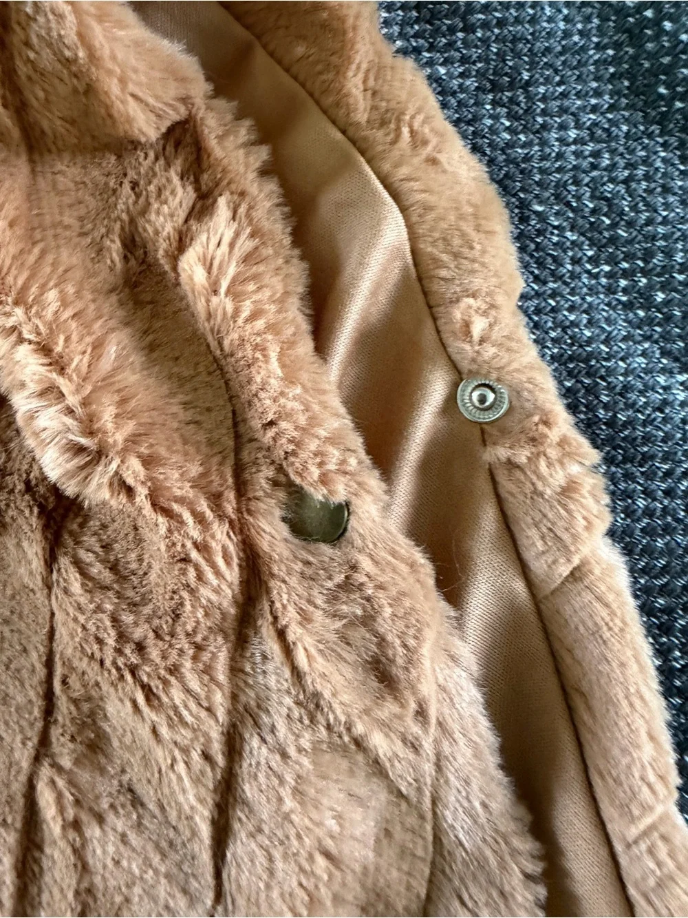 Little Lass Brown Faux-Fur Poncho Cape with Toggle Closures